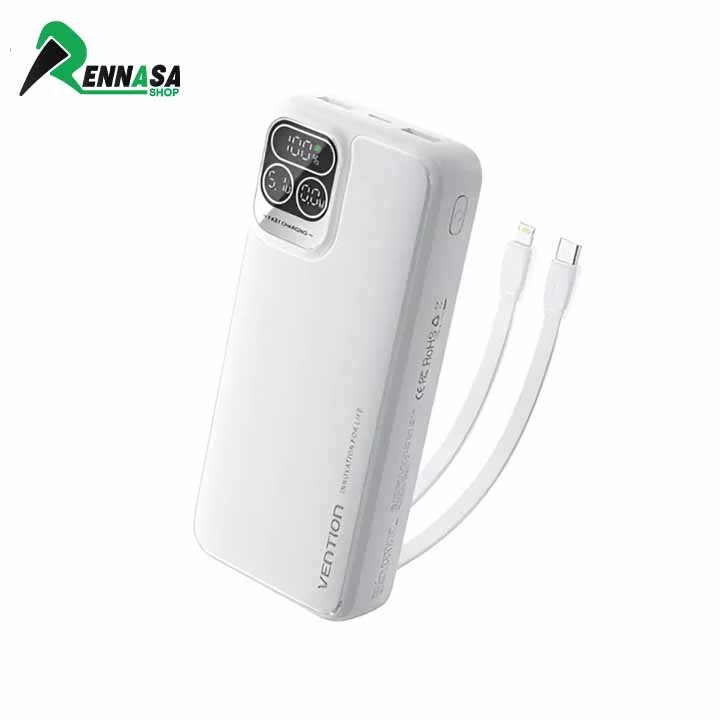 Vention I13WB-V2 10000mAh 22.5W LED Display Power Bank – White_Rennasa Shop